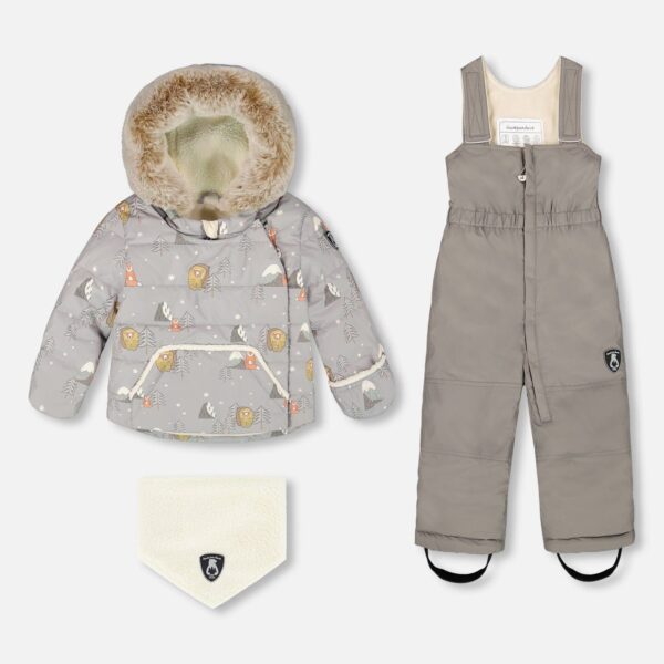2par2 | Designed in Canada, Two-Piece Baby Snug Snowsuit Gray