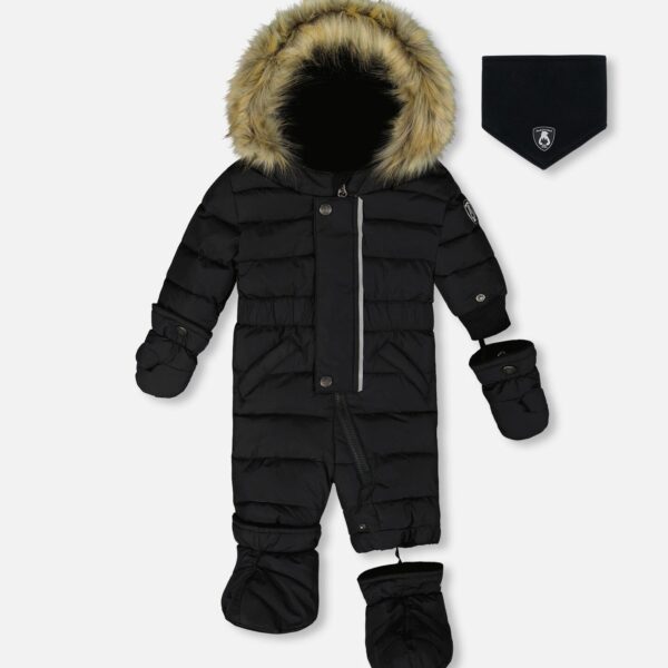 2par2 | Designed in Canada, One-Piece Baby Original Puffy Snowsuit Black