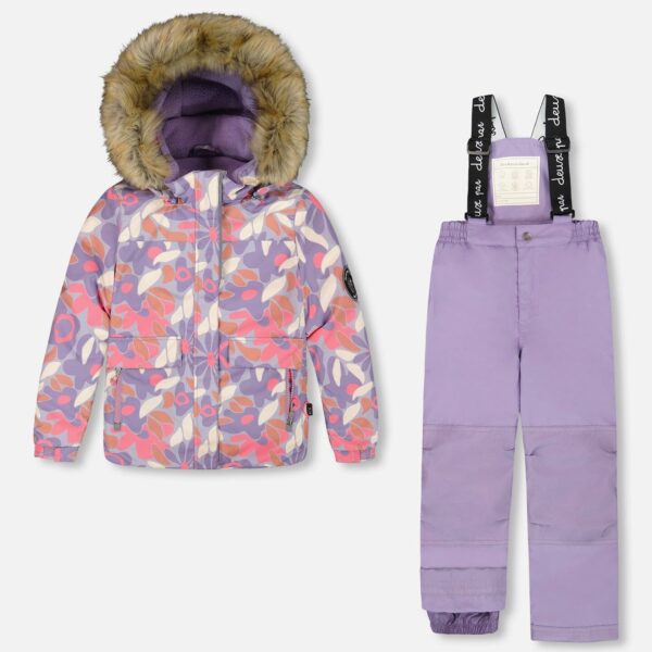 2par2 | Designed in Canada, Two-Piece Discover Snowsuit With Printed Jacket Purple Gray