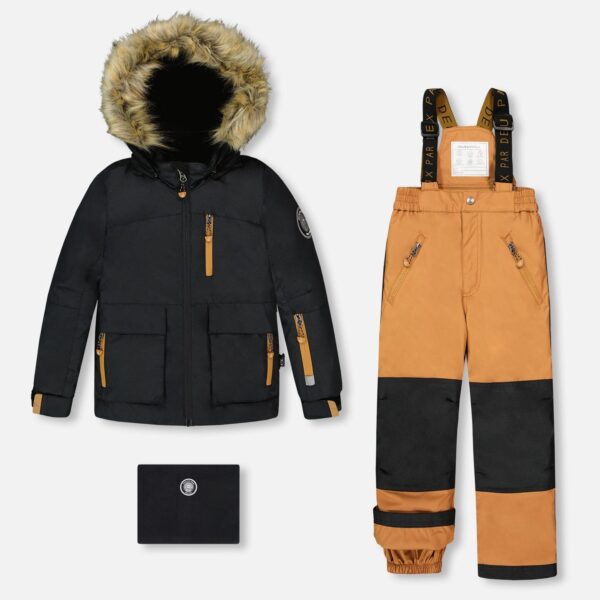 2par2 | Designed in Canada, Two-Piece Play Snowsuit With Contrast Jacket Brown Sugar