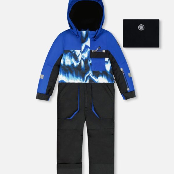 2par2 | Designed in Canada, One-Piece Play Snowsuit With Print And Colorblocking Black