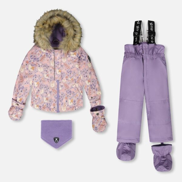 2par2 | Designed in Canada, Two-Piece Baby Play Snowsuit Purple Gray