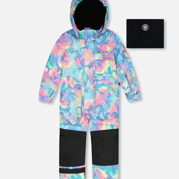 2par2 | Designed in Canada, One-Piece Play Snowsuit Rainbow Heart Print