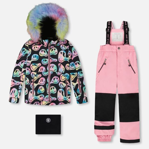 2par2 | Designed in Canada, Two-Piece Play Snowsuit With Printed Jacket Pink