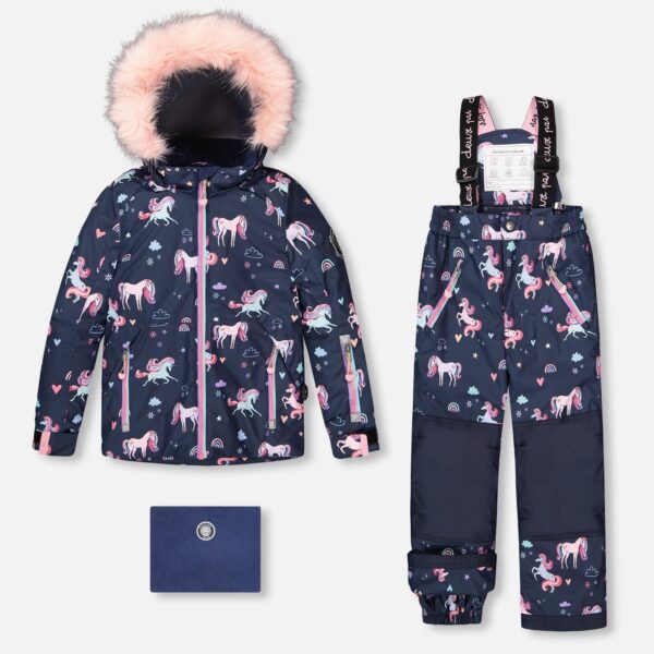 2par2 | Designed in Canada,  Two-Piece Play Snowsuit Navy Unicorn Print