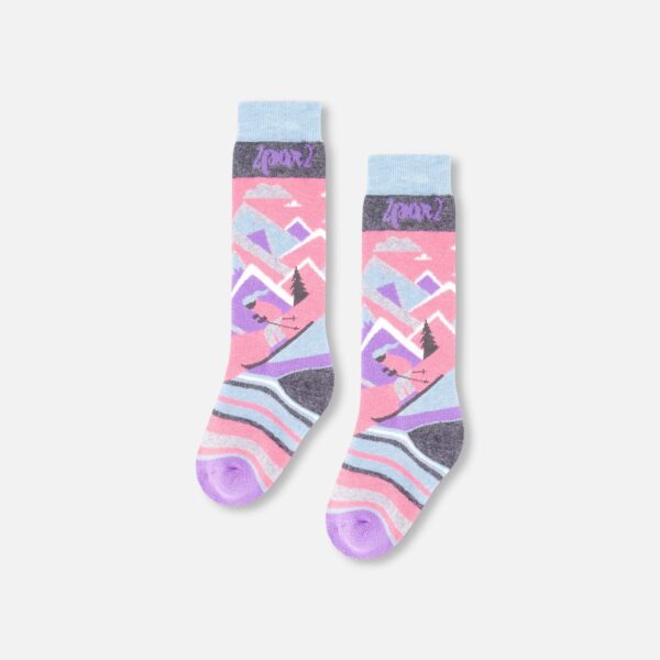 2par2 | Designed in Canada, Winter Ski Socks With Merino Wool Pink