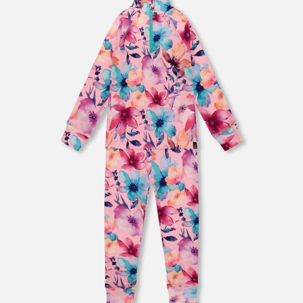 2par2 | Designed in Canada, Two-Piece Thermal Underwear Set Pink Watercolor Flower Print