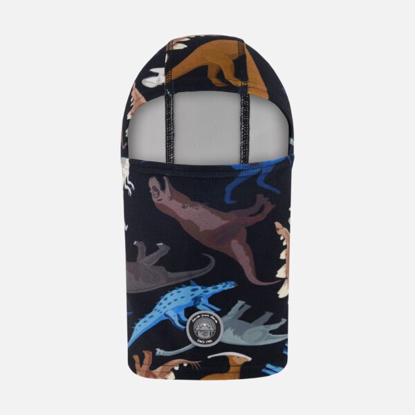 2par2 | Designed in Canada, Brushed Jersey Balaclava Black Dinosaur Print