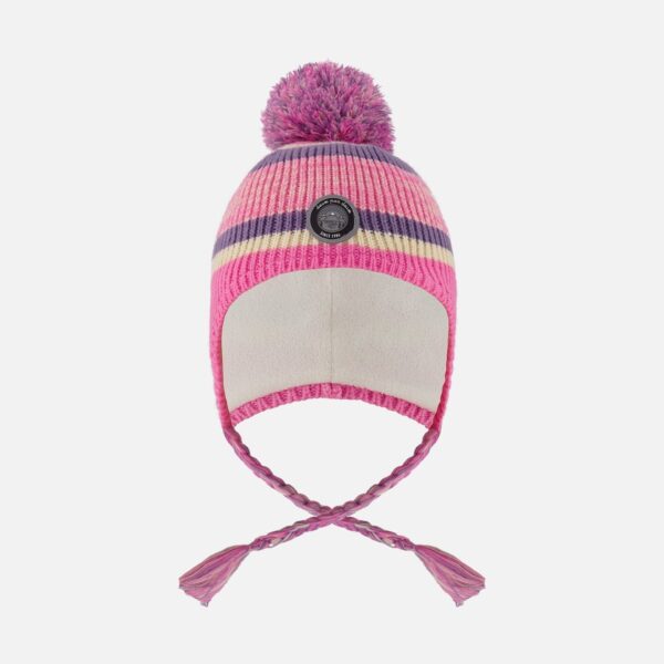 2par2 | Designed in Canada, Lined Peruvian Knit Pompom Hat Pink And Purple