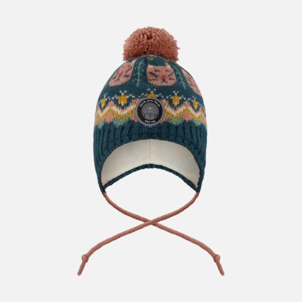 2par2 | Designed in Canada, Lined Peruvian Knit Pompom Hat Green And Pink