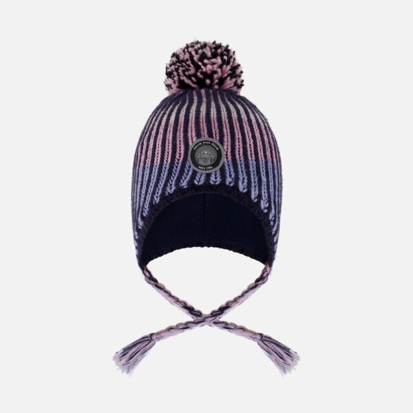 2par2 | Designed in Canada, Lined Peruvian Knit Pompom Hat Black And Purple