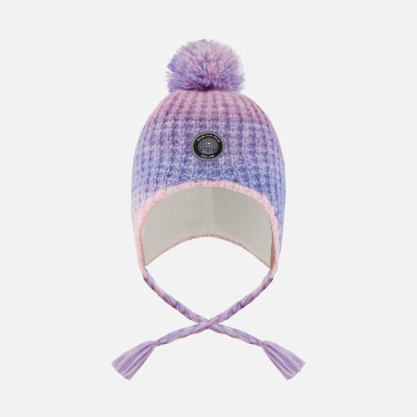 2par2 | Designed in Canada, Lined Peruvian Knit Pompom Hat Blue, Purple And Pink