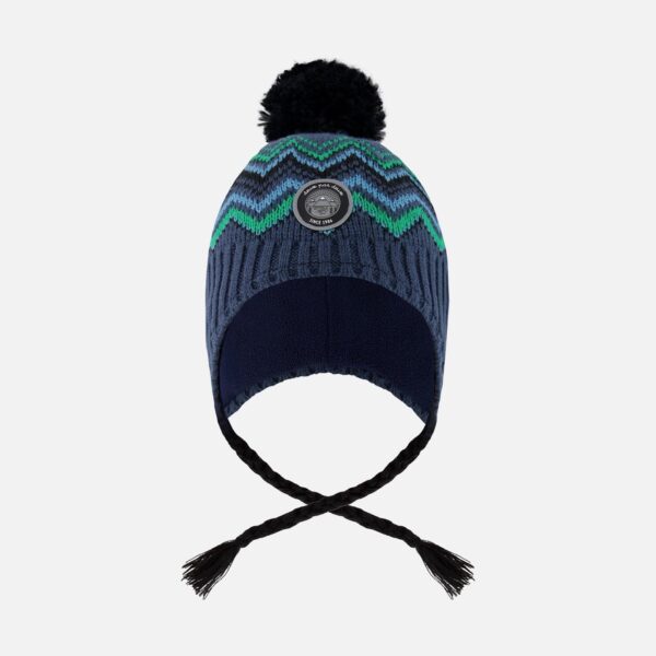 2par2 | Designed in Canada, Lined Peruvian Knit Pompom Hat Black And Blue