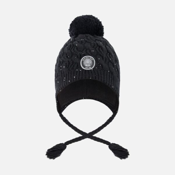 2par2 | Designed in Canada, Winter Peruvian Knit Hat With Pompom And Lining Black