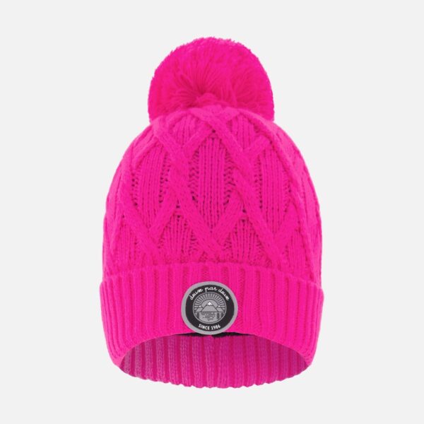 2par2 | Designed in Canada, Lined Knit Pompom Hat Fuchsia
