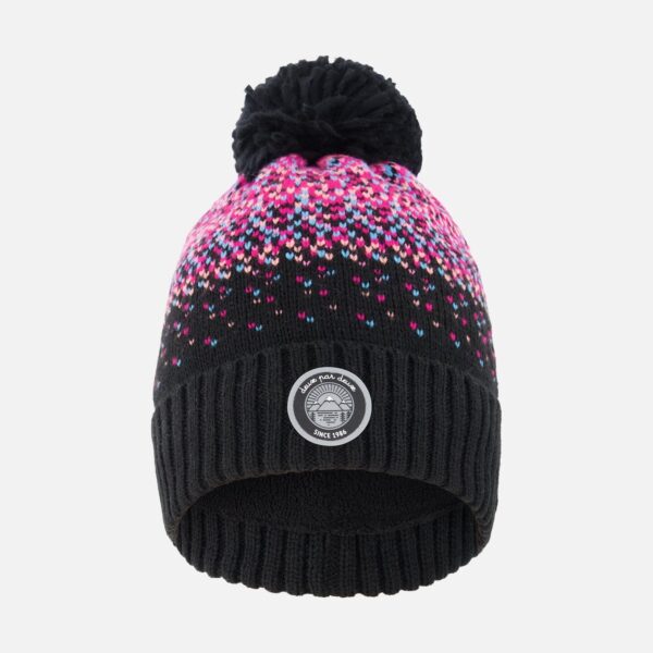 2par2 | Designed in Canada, Lined Knit Pompom Hat Black And Pink
