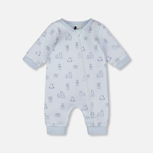 2par2 | Designed in Canada, Organic Cotton One-Piece And Baby Romper Blue Bear Print