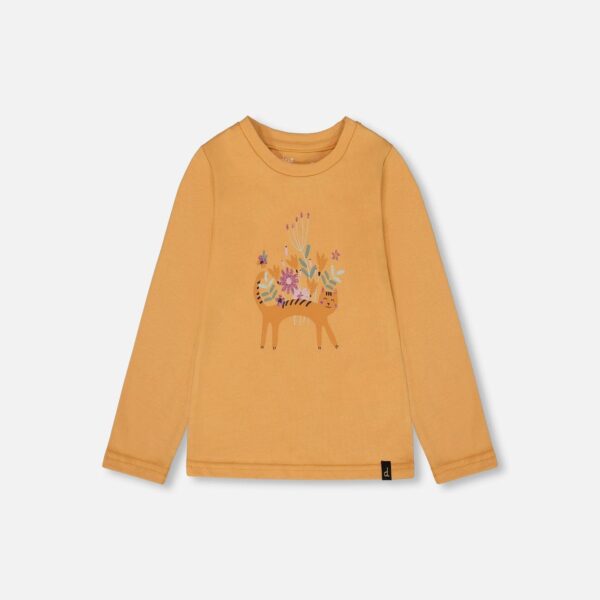 2par2 | Designed in Canada, Organic Cotton T-Shirt Golden Yellow With Cat