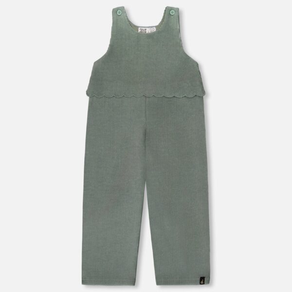 2par2 | Designed in Canada, Stretch Velour Faux-Layered Overalls Jade Green