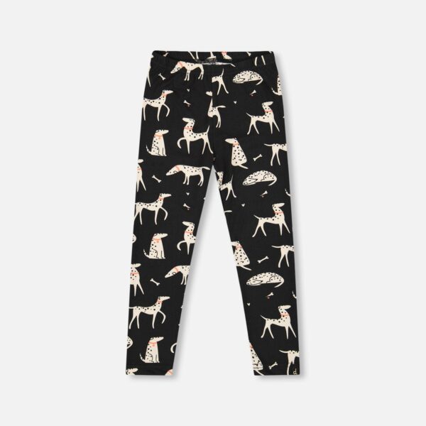 2par2 | Designed in Canada, Printed Jersey Leggings Black With Dalmatians
