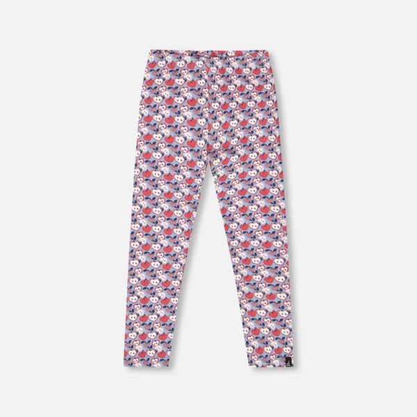 2par2 | Designed in Canada, Organic Cotton Leggings Blue Apple Print