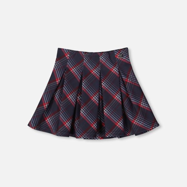 2par2 | Designed in Canada, Pleated Milano Skirt Red And Navy Plaid
