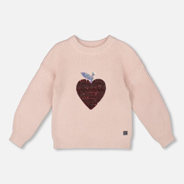 2par2 | Designed in Canada, Knit Sweater Pinkish White With Sequin Heart