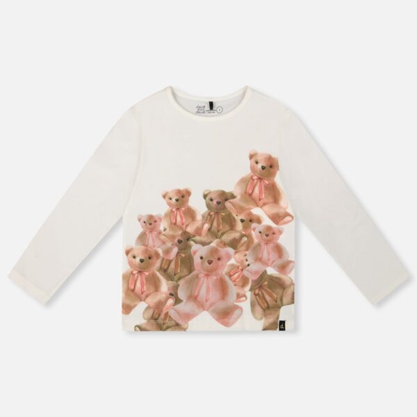 2par2 | Designed in Canada, Organic Jersey T-Shirt Off-White With Teddy Bears