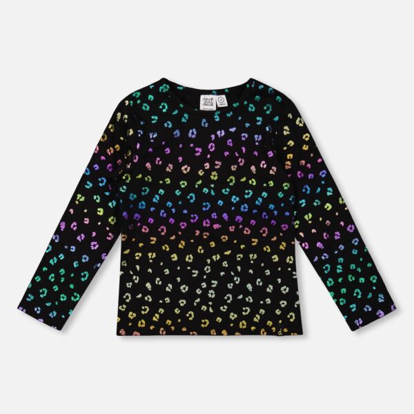 2par2 | Designed in Canada, Stretch Jersey T-Shirt Multicolor Leopard Print