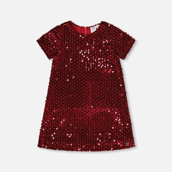 2par2 | Designed in Canada, Velvet Short Sleeve Dress Red