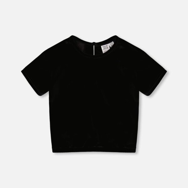 2par2 | Designed in Canada, Short Sleeve Stretch Velour Top Black