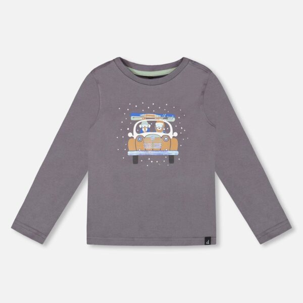 2par2 | Designed in Canada, Long Sleeve Organic Cotton Jersey Tee Dark Gray