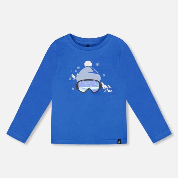 2par2 | Designed in Canada, Long Sleeve Organic Cotton Jersey Tee Blue