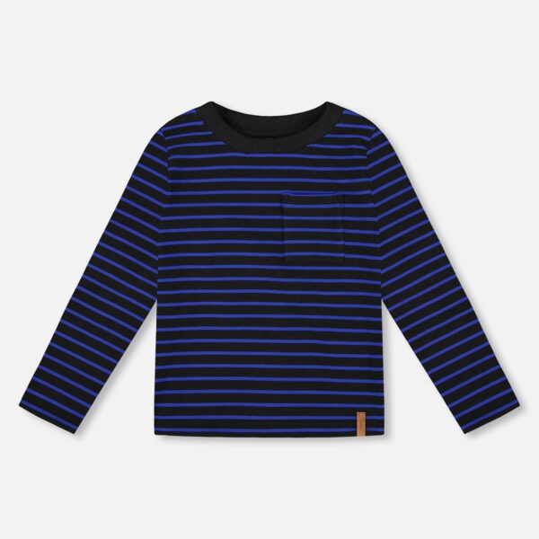 2par2 | Designed in Canada, Long Sleeve Brushed Jersey Striped Tee Black