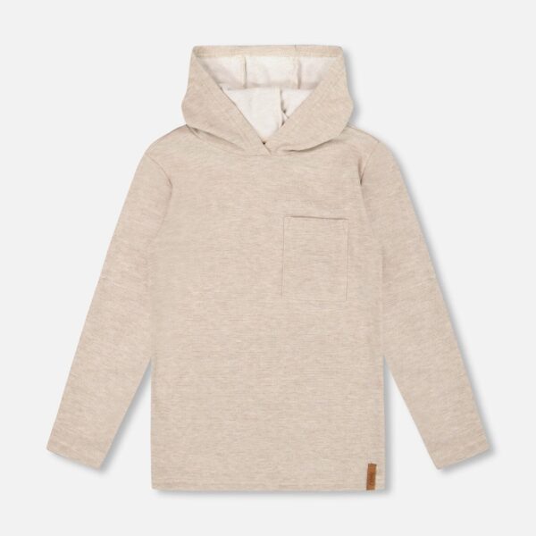 2par2 | Designed in Canada, Long Sleeve Super Soft Brushed Jersey Hooded Tee Heather Beige