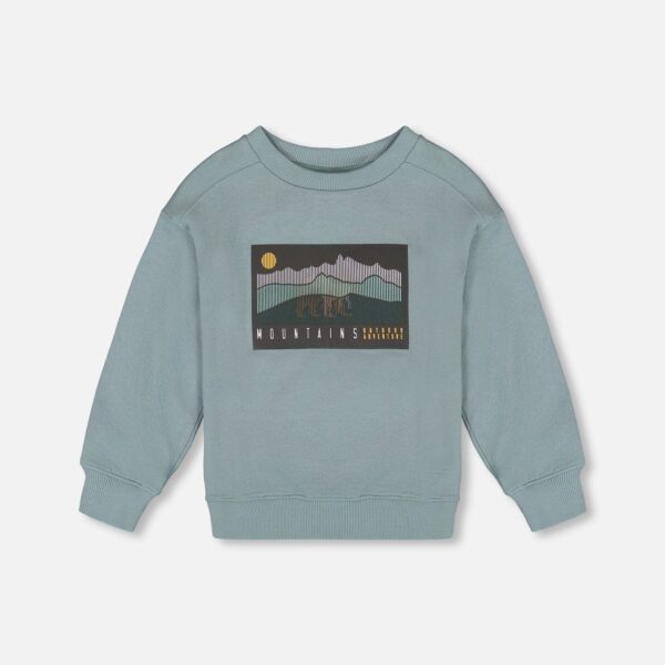 2par2 | Designed in Canada, Animated Print French Terry Sweatshirt Sage Green