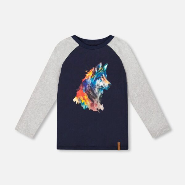 2par2 | Designed in Canada, Long Raglan Sleeve Jersey Tee Navy Blue