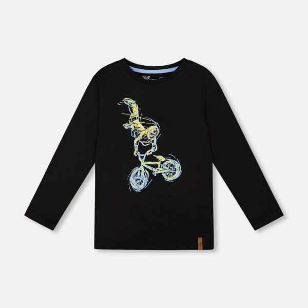 2par2 | Designed in Canada, Long Sleeve Cotton Jersey Tee Shirt Black