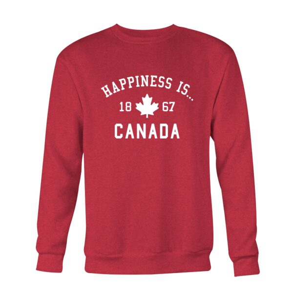 Men’s Canada 1867 Crew Sweatshirt, Chili | Happiness Is Inc, Made In Canada Men's Clothing