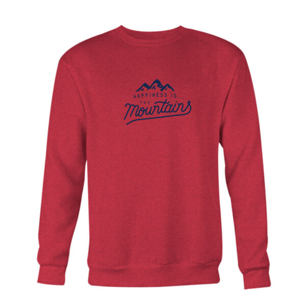 Men's Mountains Crew Sweatshirt, Chili | Happiness Is Inc, Made In Canada | Men's Clothing