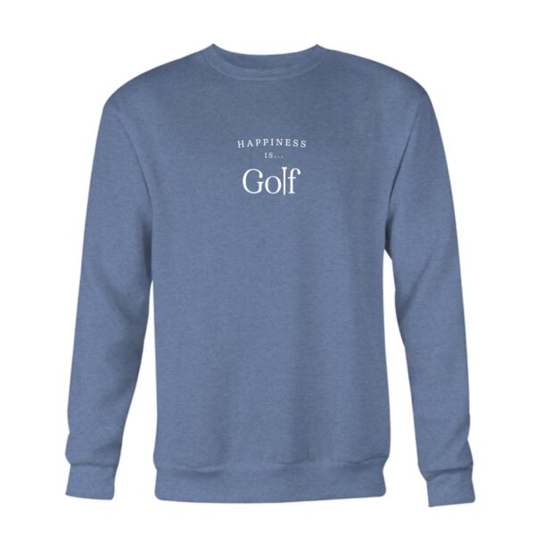 Men's Golf Crew Sweatshirt, Heather Navy | Happiness Is Inc, Made In Canada | Men's Clothing