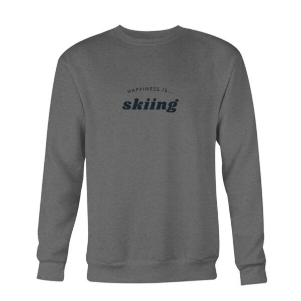 Men's Skiing Crew Sweatshirt, Charcoal | Happiness Is Inc, Made In Canada | Men's Clothing