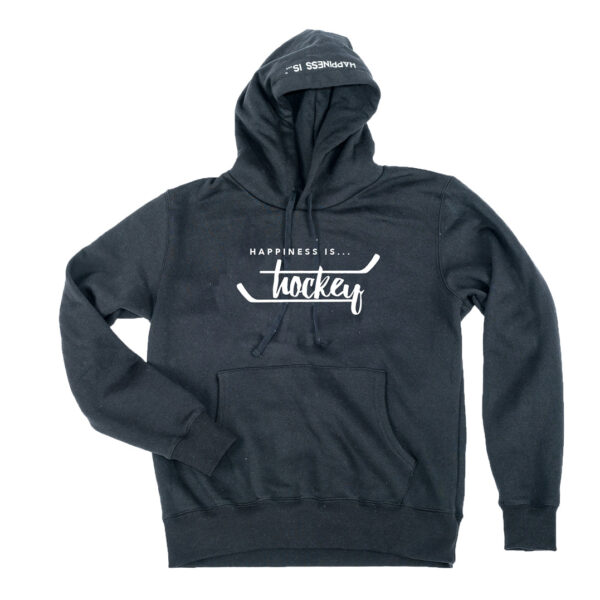 Unisex Hockey Hoodie, Jet Black | Happiness Is Inc, Made In Canada | Men's Clothing
