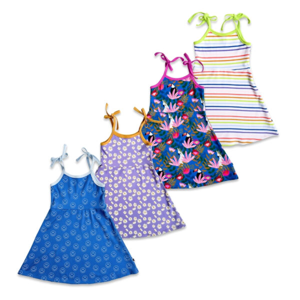Kids Bamboo Bow Strap Dress | Little & Lively, Made In Canada