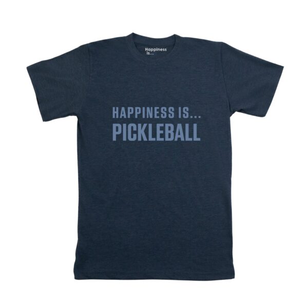 Men's Pickleball T-Shirt, Heather Navy | Happiness Is Inc, Made In Canada | Men's Clothing