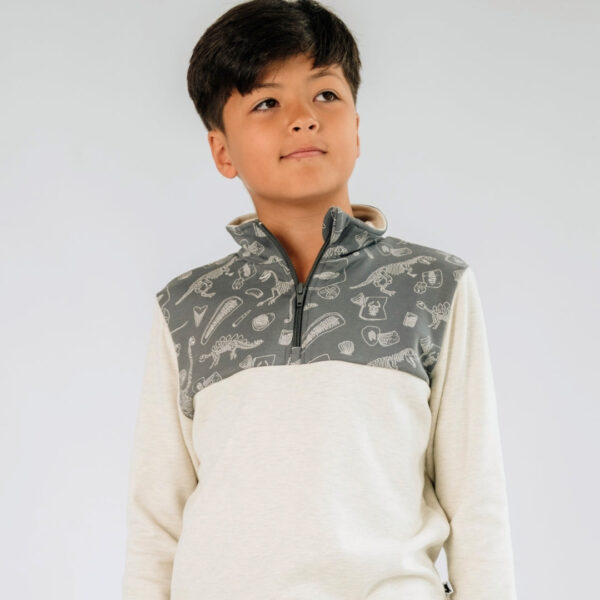 Youth Bamboo Fleece Half Zip | Little & Lively, Made In Canada