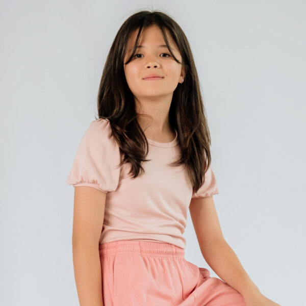 Youth Bamboo Puffed Sleeve T-shirt | Little & Lively, Made In Canada