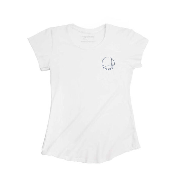 Women's Sailing Bamboo T-Shirt, White | Happiness Is Inc, Made In Canada