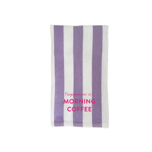 Tea/Hand Towel Coffee, Striped Lilac | Happiness Is Inc, Made In Canada