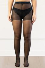 Semi-Opaque Black Tights for Women
